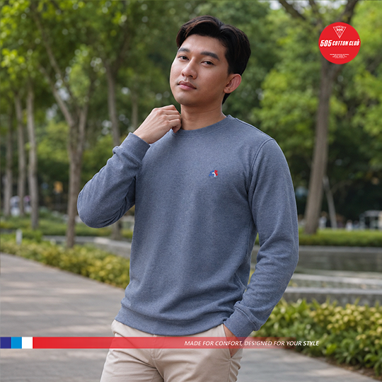 EP_Longsleeve Polos Waffle_Biru Trtion