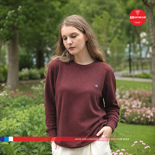EP_Longsleeve Polos Waffle_Maroon
