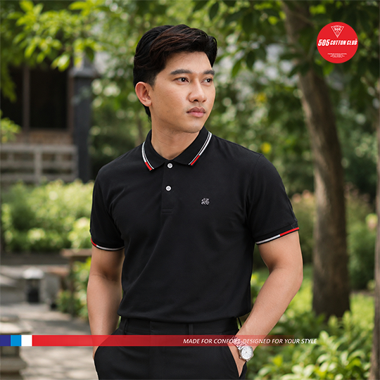 EP_S.Kancing Polo Waffle_Hitam