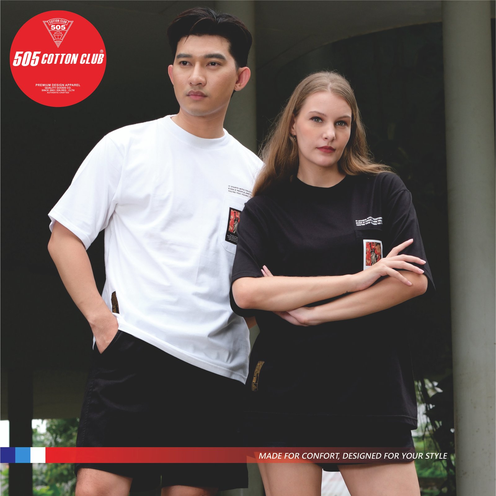 505 Kaos Oversize Pocket T-Shirt Cotton Combed 20S Liberty