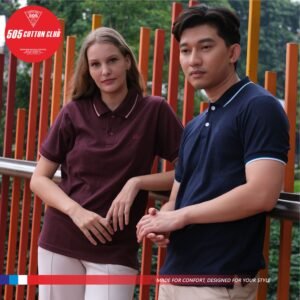 505 Kaos Polo Shirt Lengan Pendek Stripe Waffle