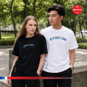 Kaos Reguler Fit Cotton Enzim "ADDICTED"